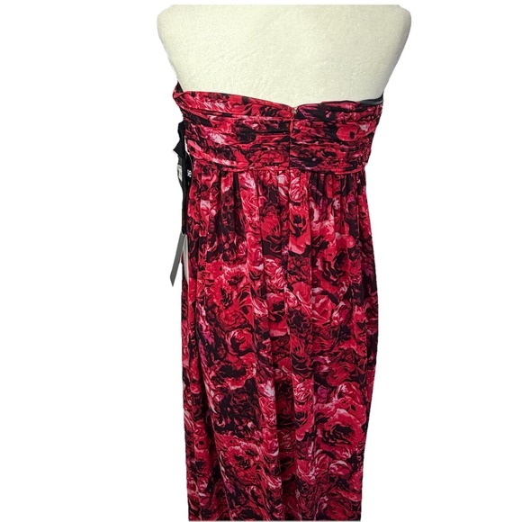 Giambattista Valli Impulse Strapless Floral Maxi Dress SZ 10 Bow Party Cocktail - Picture 5 of 12